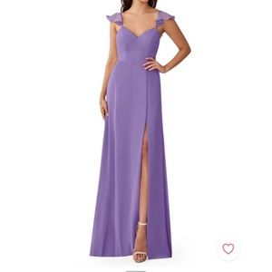Azazie Everett bridesmaid dress—Tahiti (light purple) size 4